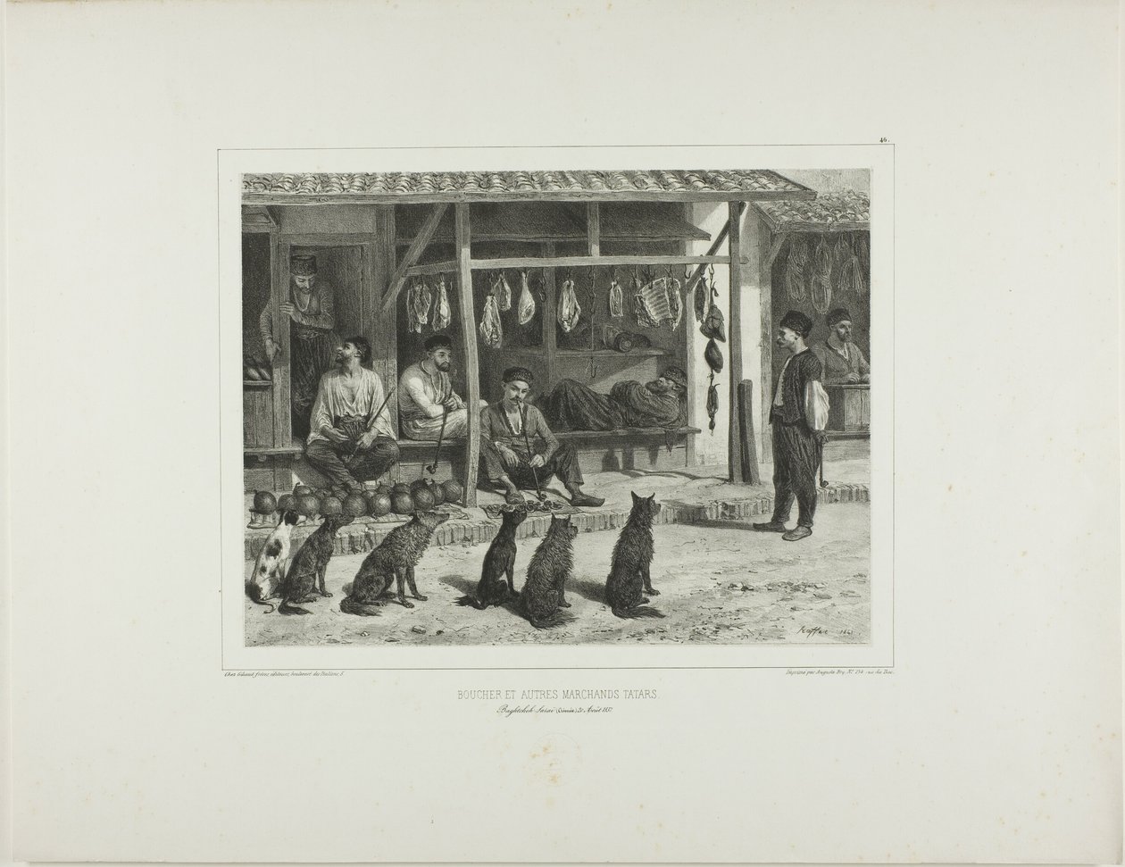 Slaktaren och andra tartarhandlare av Denis Auguste Marie Raffet