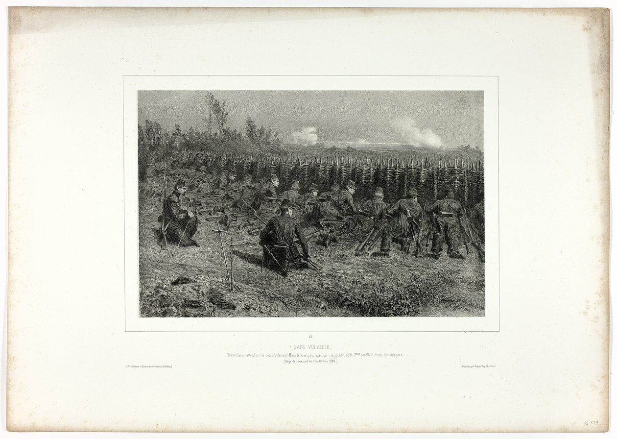 Resande sappers, från Souvenirs of Italy: Expedition från Rom av Denis Auguste Marie Raffet