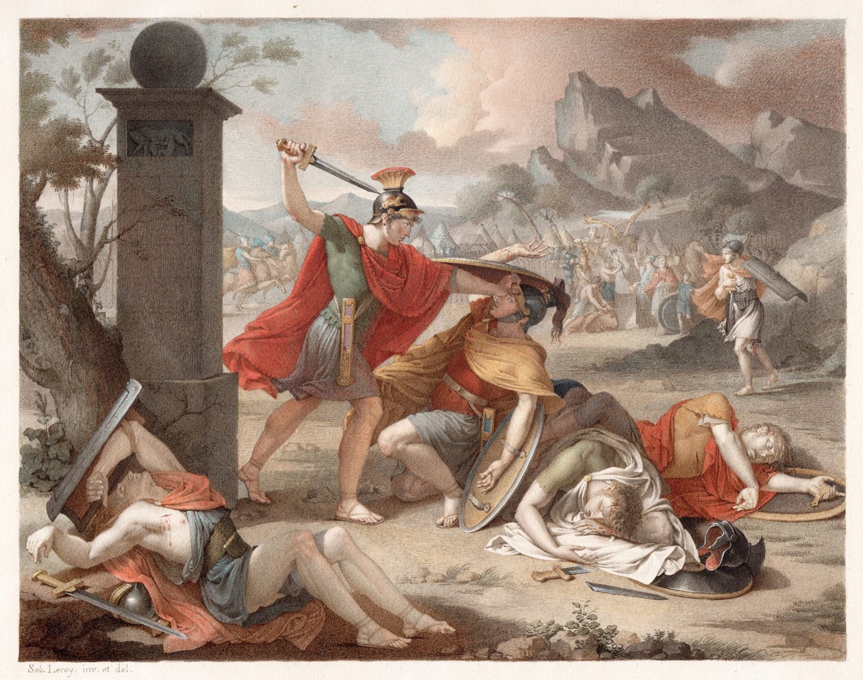 Denis-Sébastien Leroy - Slaget mellan Horatii och Curatii - 1798 av Denis Sebastien Leroy