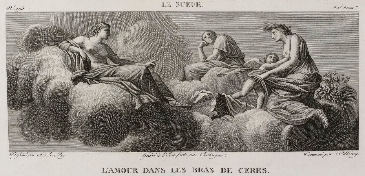Denis-Sébastien Leroy, Antoine-Claude-François Villerey et Chataigner - Kärlek i Ceres vapen, efter Eustache Le Sueur - 1802-1815 av Denis Sebastien Leroy