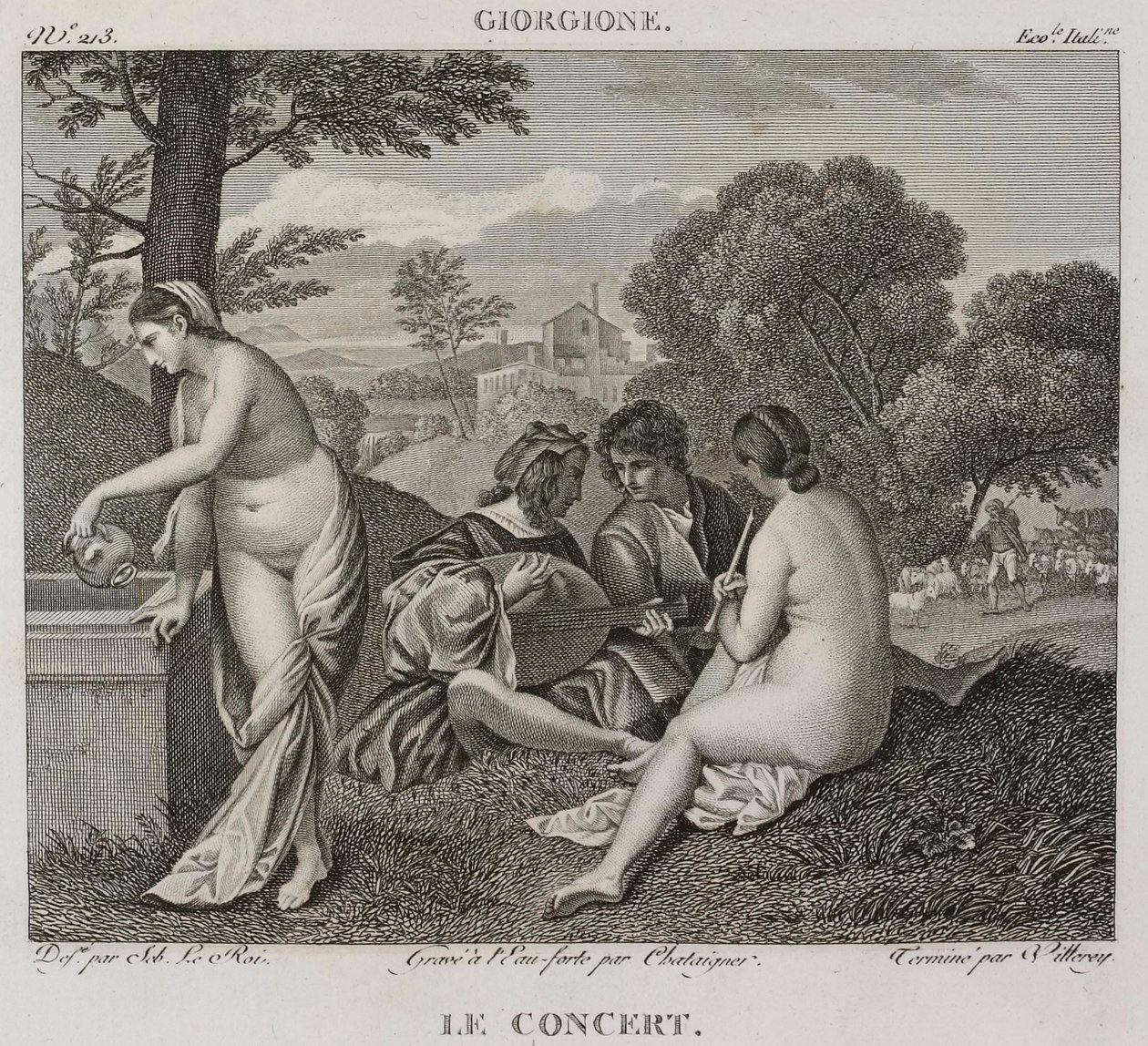 Denis-Sébastien Leroy, Antoine-Claude-François Villerey och Chataigner - Konserten, efter Giorgione - 1802-1815 av Denis Sebastien Leroy