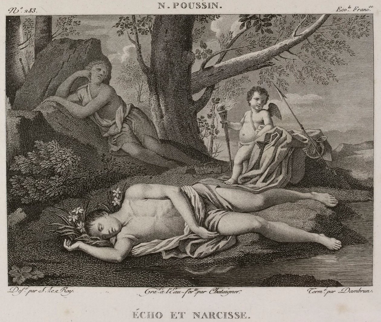 Denis-Sébastien Leroy, Chataigner och Dambrun - Echo och Narcissus, efter Nicolas Poussin - 1802-1815 av Denis Sebastien Leroy