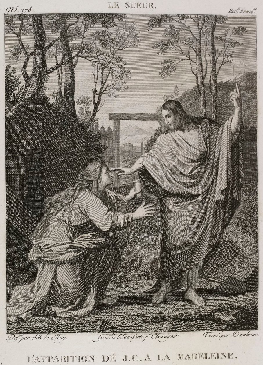 Denis-Sébastien Leroy, Chataigner och Dambrun - Jesu Kristi uppenbarelse för Madeleine, efter Eustache Le Sueur - 1802-1815 av Denis Sebastien Leroy