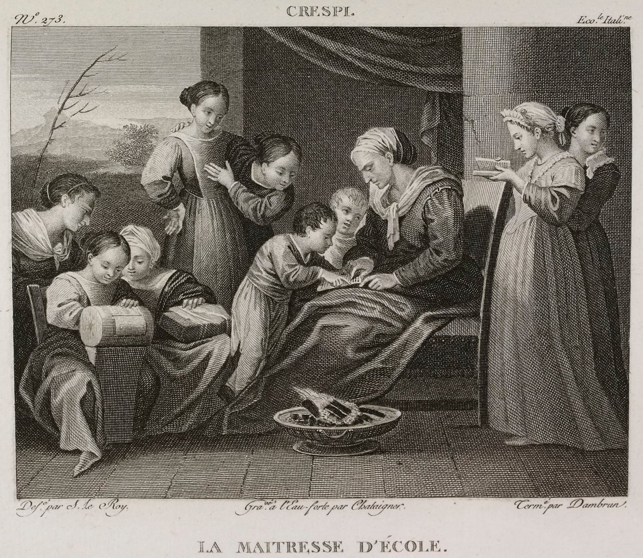 Denis-Sébastien Leroy, Chataigner och Dambrun - Lärarinnan, efter Giuseppe Crespi - 1802-1815 av Denis Sebastien Leroy