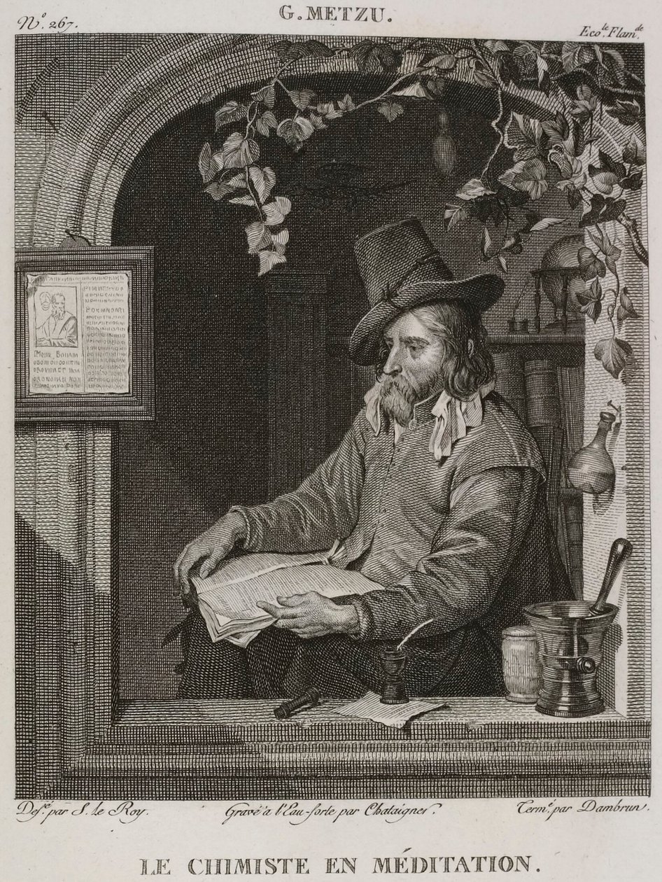 Denis-Sébastien Leroy, Chataigner och Dambrun - Kemisten i meditation, efter Gabriel Metsu - 1802-1815 av Denis Sebastien Leroy