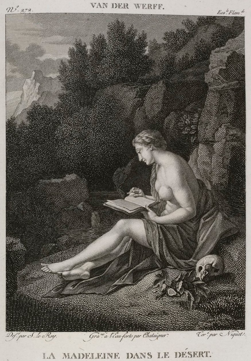 Denis-Sébastien Leroy, Chataigner och Niquet - Magdalena i öknen, efter Adriaen van der Werff - 1802-1815 av Denis Sebastien Leroy