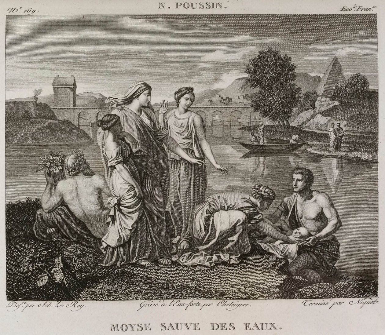 Denis-Sébastien Leroy, Chataigner och Niquet - Moses räddad ur vattenmassorna, efter Nicolas Poussin - 1802-1815 av Denis Sebastien Leroy