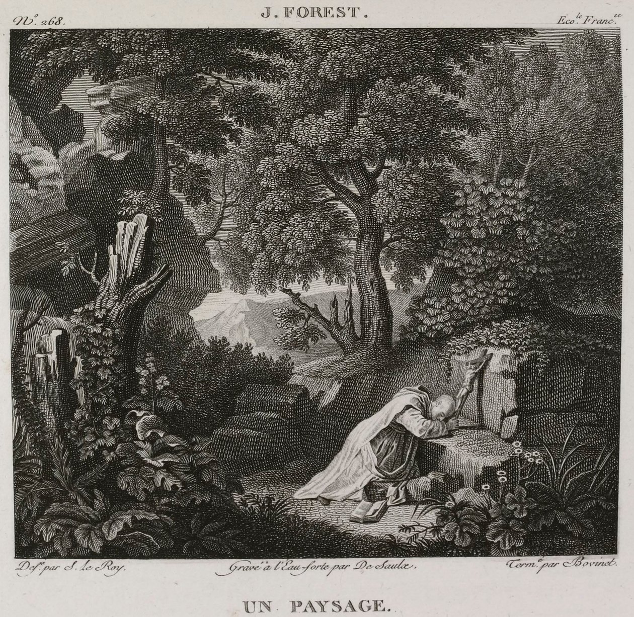 Denis-Sébastien Leroy, De Saulx et Bovinet - Ett landskap, efter Jean-Baptiste Forest - 1802-1815 av Denis Sebastien Leroy