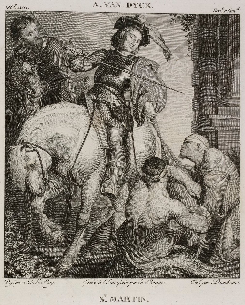 Denis-Sébastien Leroy, Le Rouge och Dambrun - Saint Martin, efter Antoine van Dyck - 1802-1815 av Denis Sebastien Leroy