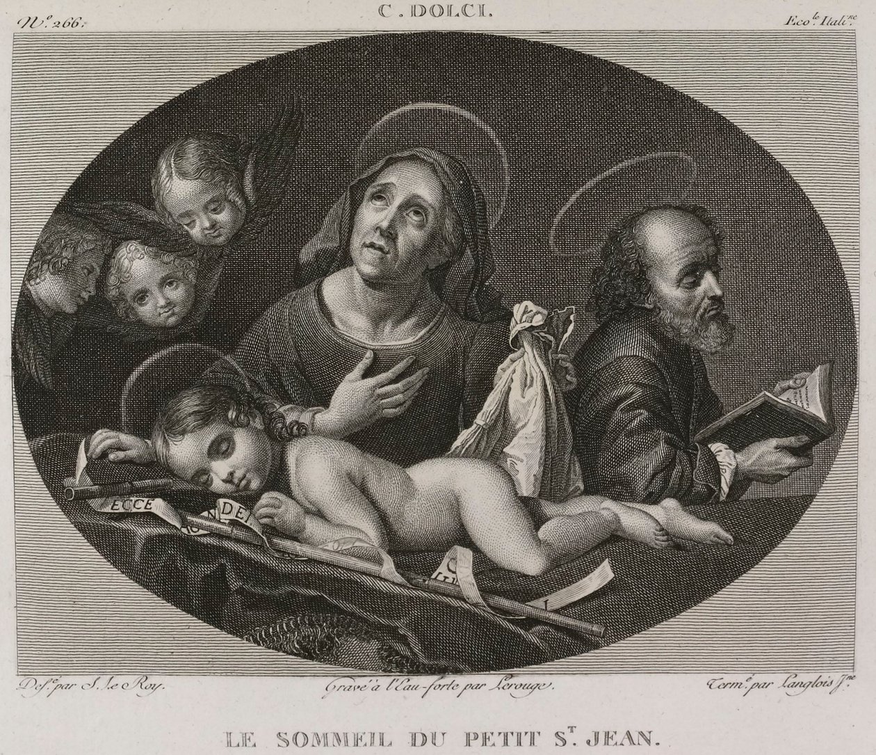 Denis-Sébastien Leroy, Lerouge et Langlois jeune - Lille Sankt Johannes sömn, efter Carlo Dolci - 1802-1815 av Denis Sebastien Leroy