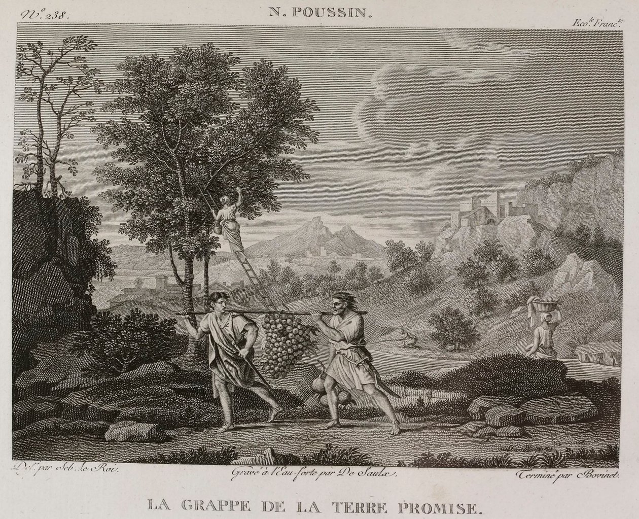 Denis-Sébastien Leroy, Saulx och Bovinet - Druvan från det förlovade landet, efter Nicolas Poussin - 1802-1815 av Denis Sebastien Leroy