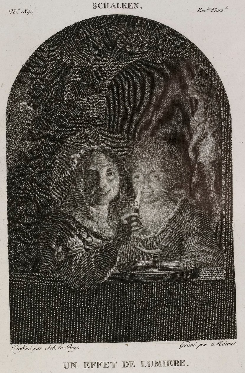 Denis-Sébastien Leroy et Mécou - En effekt av ljus, efter Schalken - 1802-1815 av Denis Sebastien Leroy