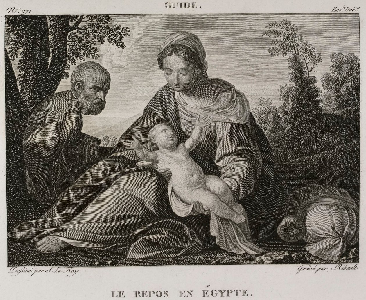Denis-Sébastien Leroy et Ribault - Resten i Egypten, efter Guido Reni - 1802-1815 av Denis Sebastien Leroy