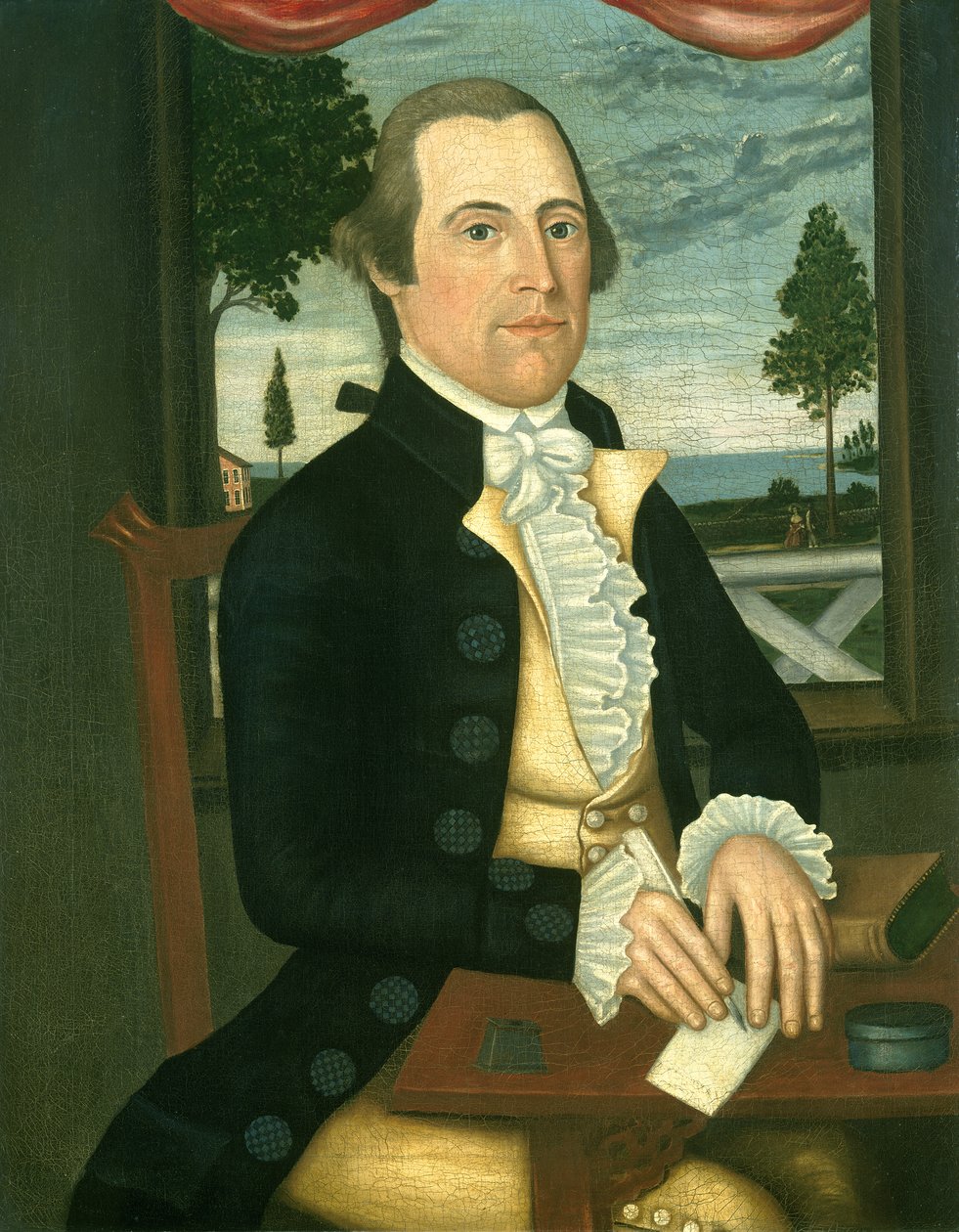 Kapten Elisha Denison, ca 1790 av Denison Limner