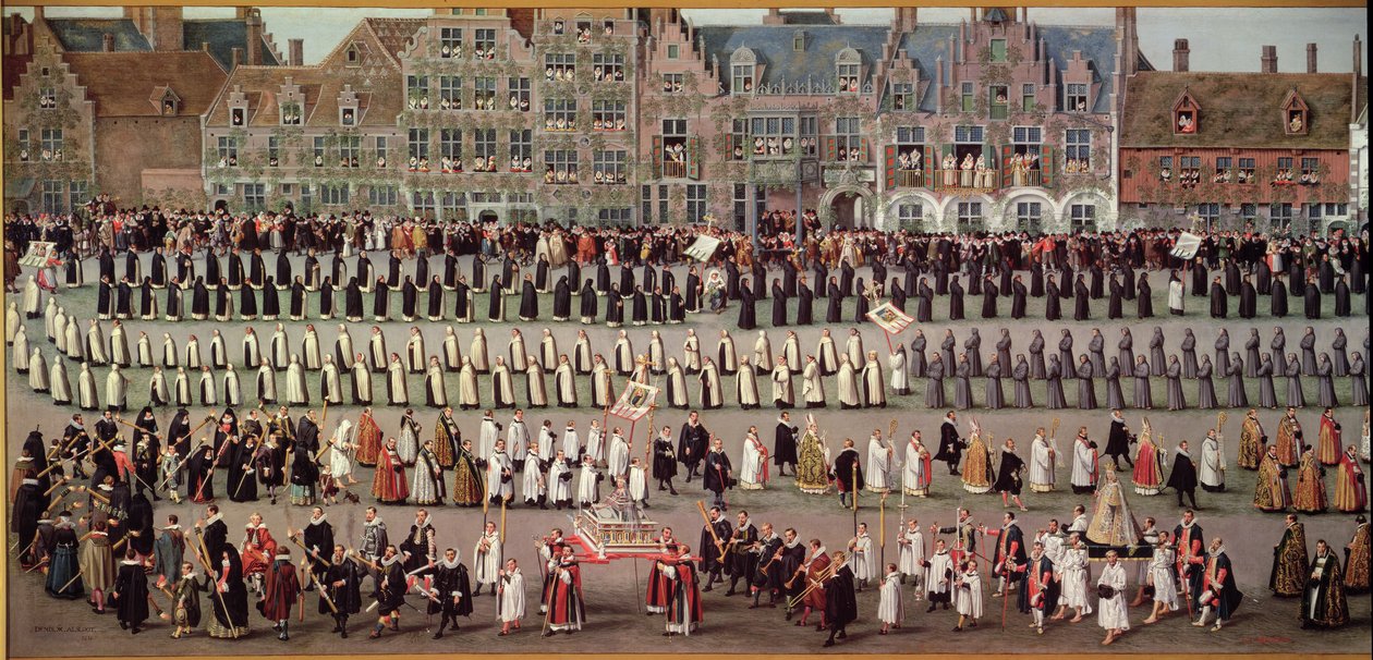 Ommeganck i Bryssel 1615: Procession av Notre Dame de Sablon, 1616 (detalj av ärkehertiginnan Isabellas triumf) (se även 187569) av Denys van Alsloot
