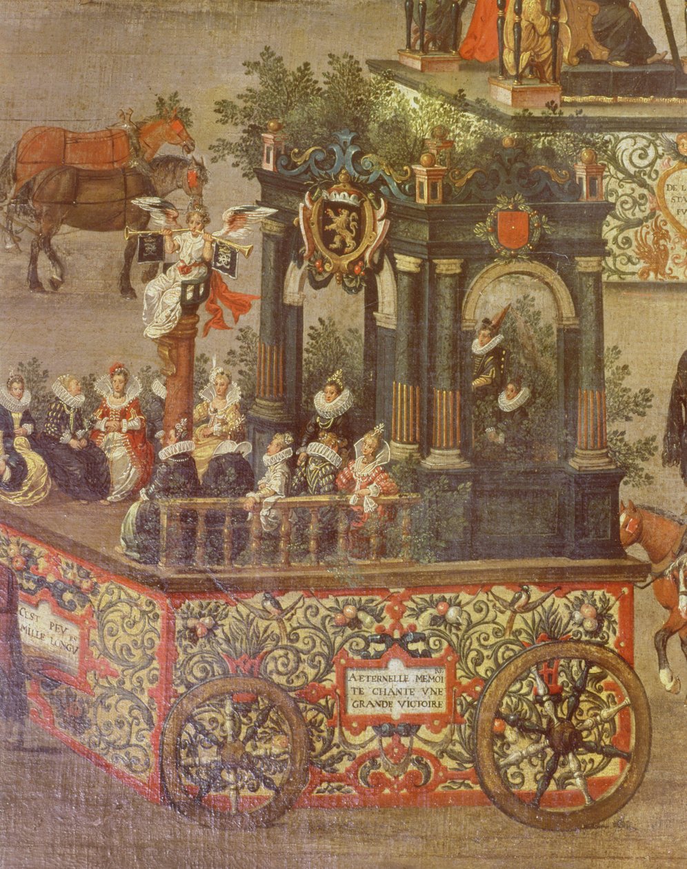 Ärkehertiginnan Isabellas triumf i Ommeganck i Bryssel den 31 maj 1615, detalj av bilen vid Isabellas hov, 1615 (detalj av 75629) av Denys van Alsloot