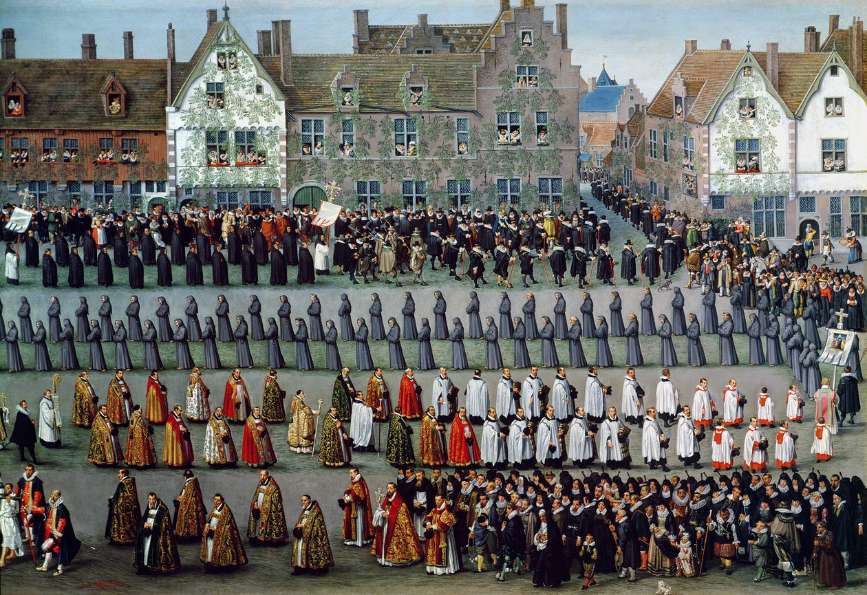 Ärkehertiginnan Isabellas triumf (1556-1633) i Ommegang i Bryssel, 31 maj 1615, 1616 (detaljer) av Denys van Alsloot