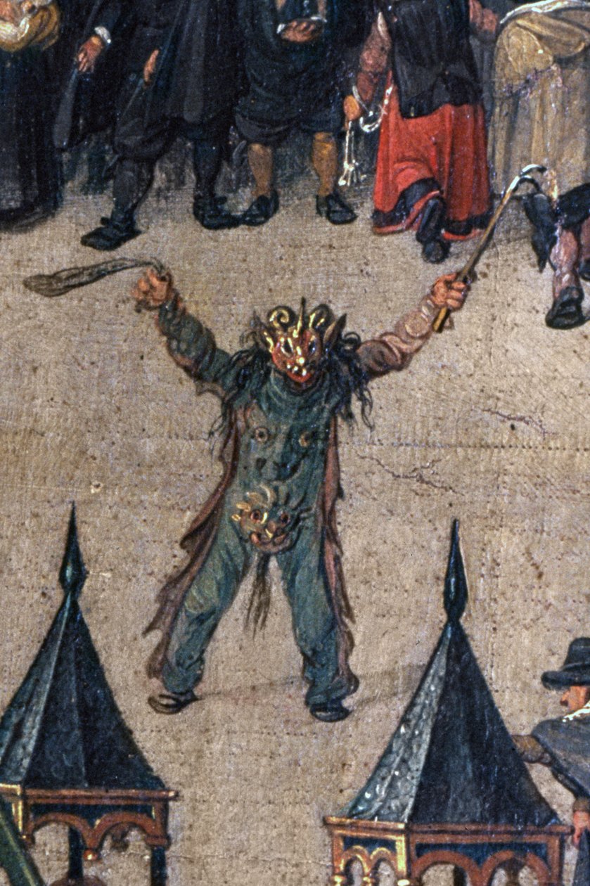 Ärkehertiginnan Isabellas triumf i Ommeganck i Bryssel den 31 maj 1615, detalj av en figur i en djävulsdräkt, 1615 (detalj av 75629) av Denys van Alsloot