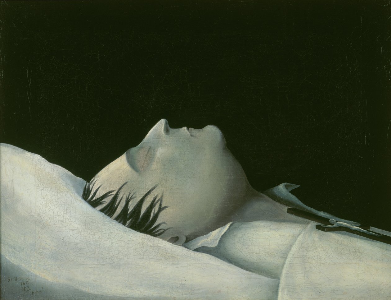 Napoleon på sin dödsbädd på St Helena, 1821 av Denzil O. Ibbetson