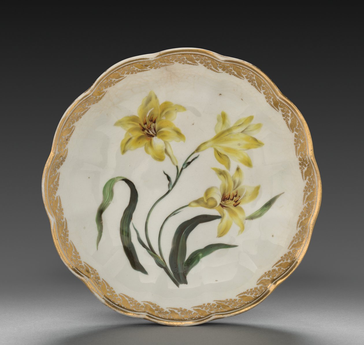 Skål från Dessert Service: Smaller Yellow Lily, ca. 1800. av Derby