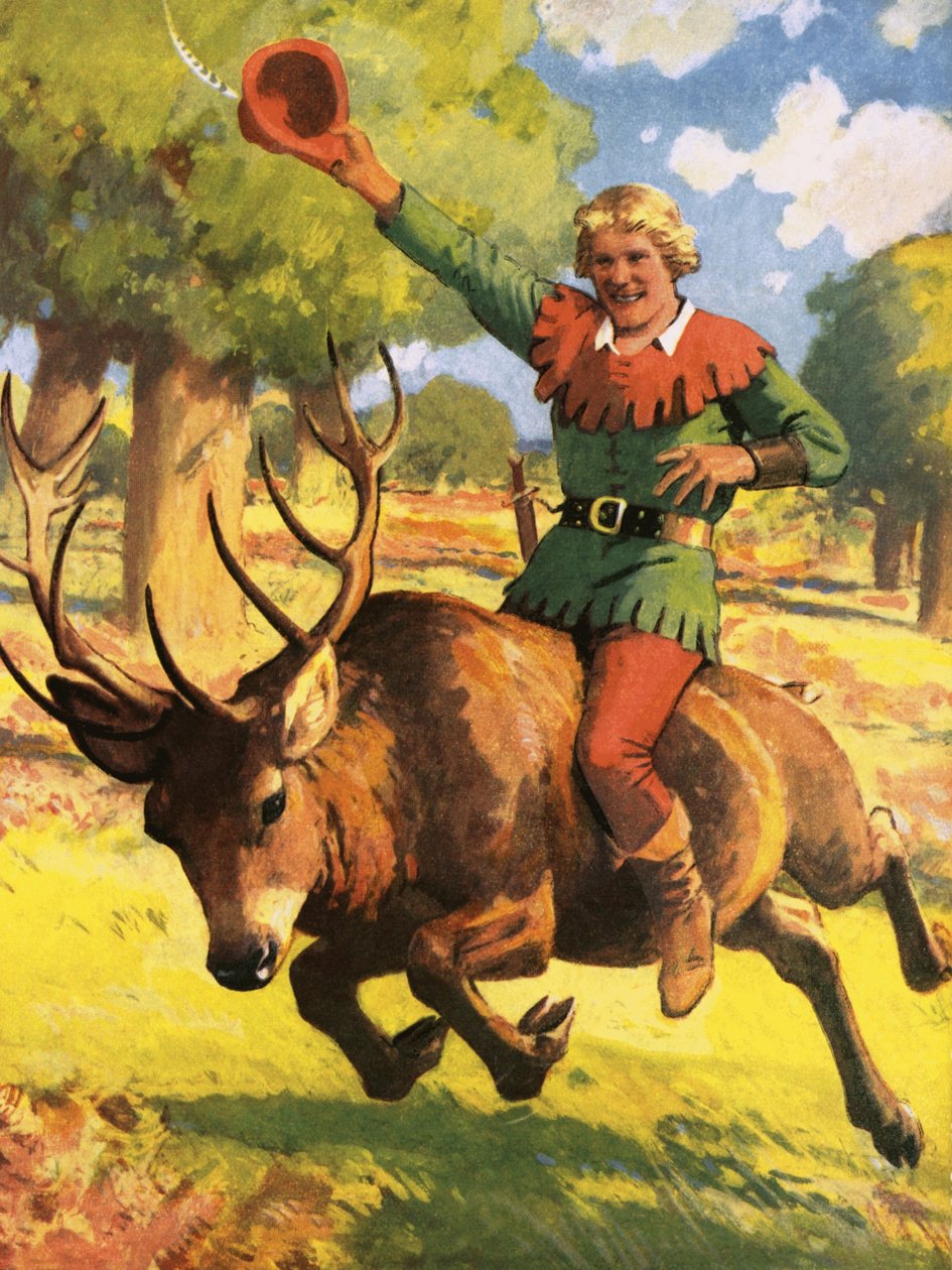 Robin Hood på ryggen av en hjort av Derek Charles Eyles
