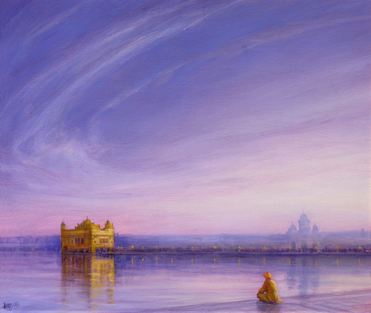 Kväll vid det gyllene templet, Amritsar av Derek Hare