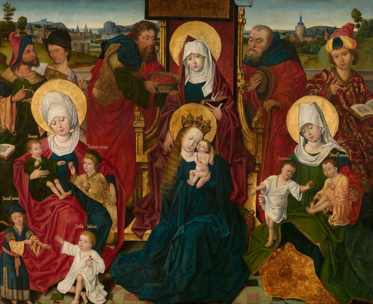 Holy Kinship (olja på duk) av Derick Baegert