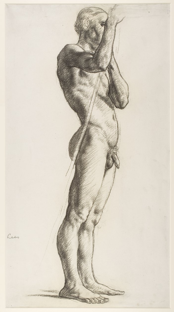 En studie av en mansfigur, 1906 (krita på papper) av Derwent Lees