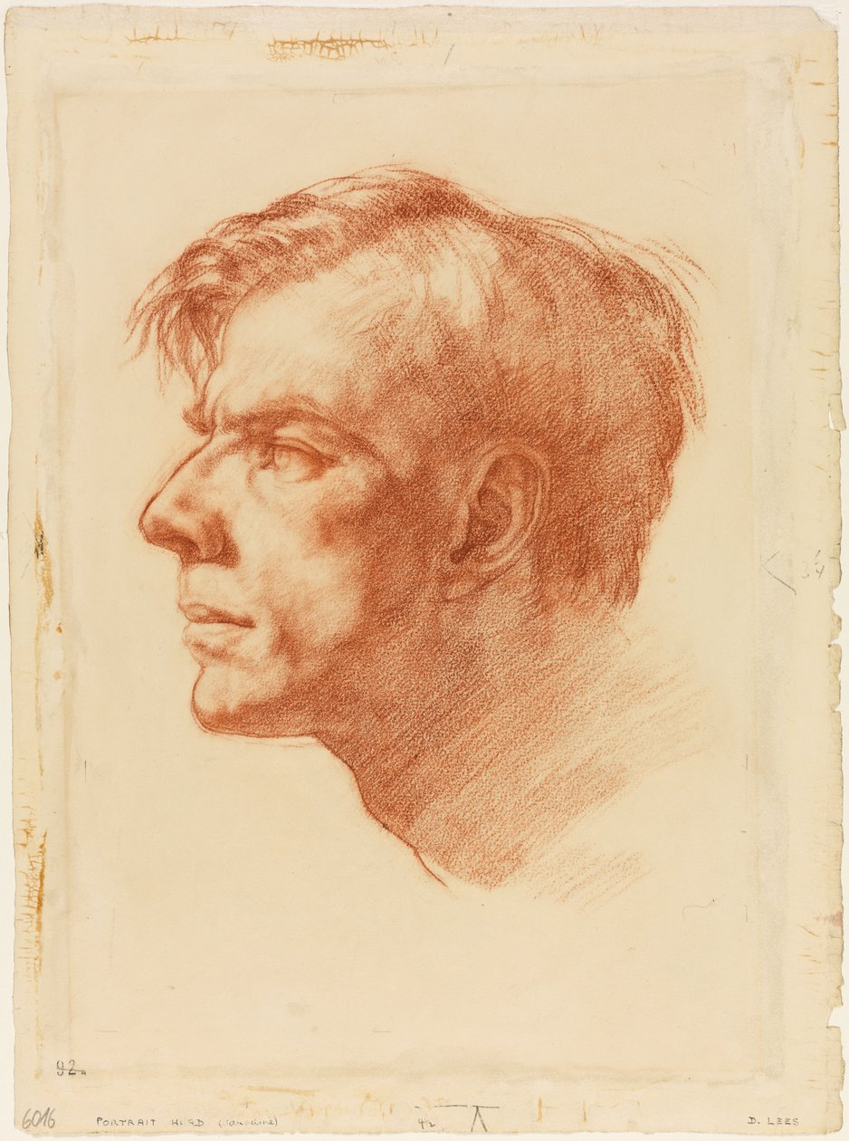 Porträtt av John Fothergill, ca 1907 (sanguine på papper) av Derwent Lees