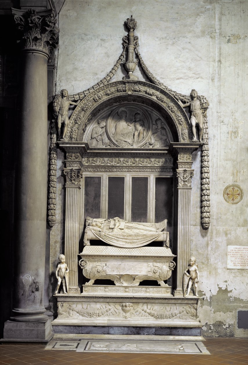 Grav av Carlo Marsuppini (d.1453) 1453-55 (marmor) av Desiderio da Settignano