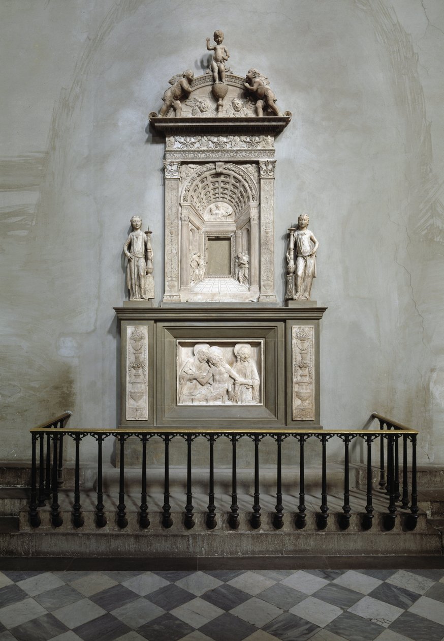 Marmortabernaklet av Desiderio da Settignano (ca 1430-1464) (Sakramentaltaret, marmortabernaklet) 1461 Florens, San Lorenzo-kyrkan (kyrkan av St Lawrence) Italien av Desiderio da Settignano