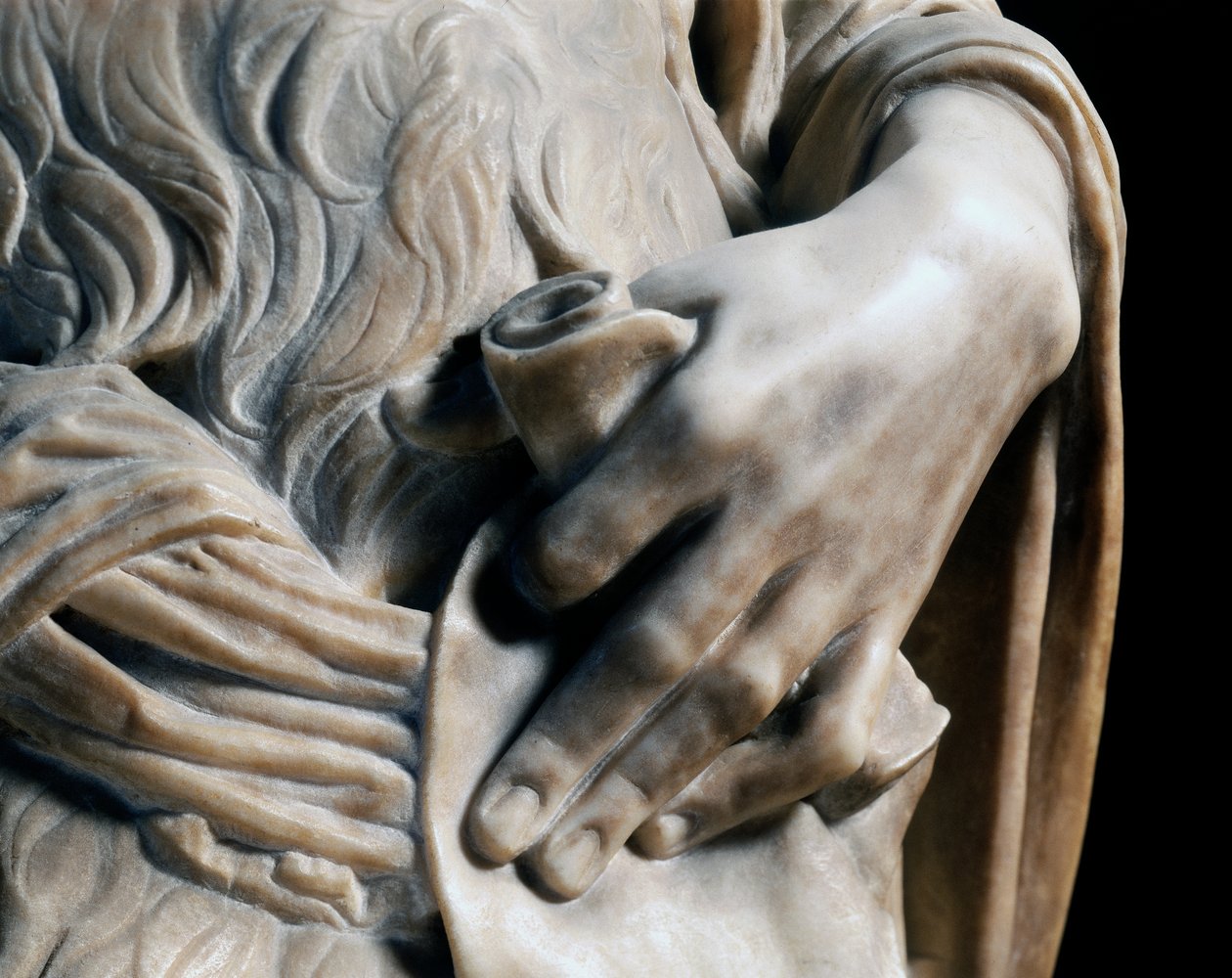 Unga Johannes Döparen, detalj av Desiderio da Settignano