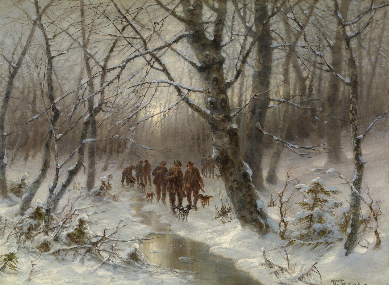 Jägare i vinterskogen av Desire Thomassin