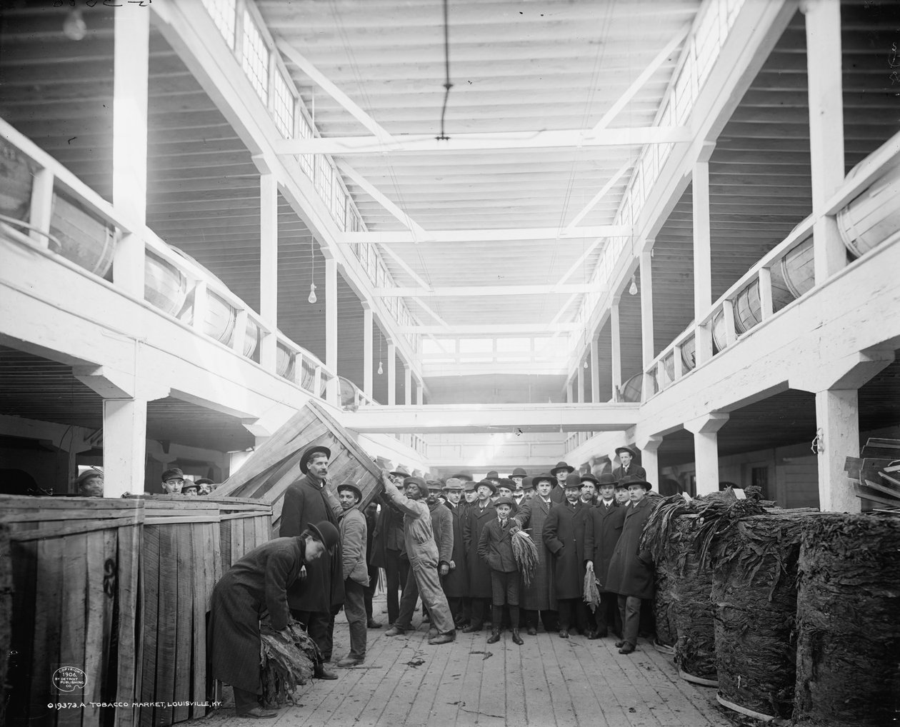 En tobaksmarknad, Louisville, Kentucky, 1906 av Detroit Publishing Co.