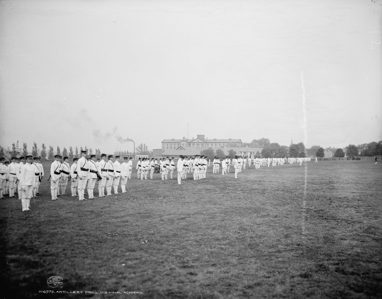 Artilleriövning, U.S. Naval Academy, Annapolis, Maryland, ca 1903 av Detroit Publishing Co.