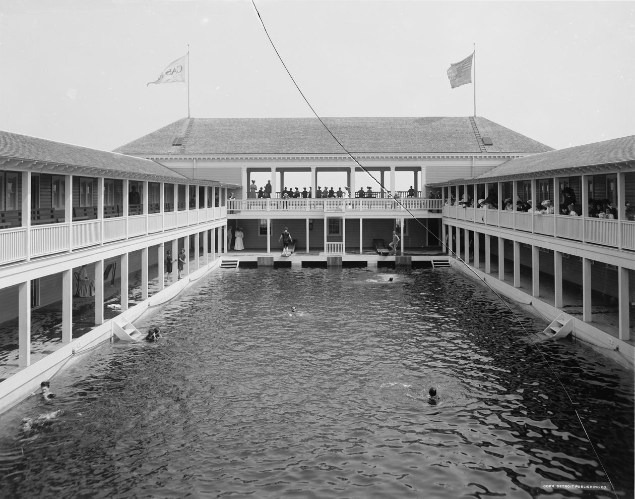 Badbassäng i kasinot, Palm Beach, Florida, ca 1905 av Detroit Publishing Co.