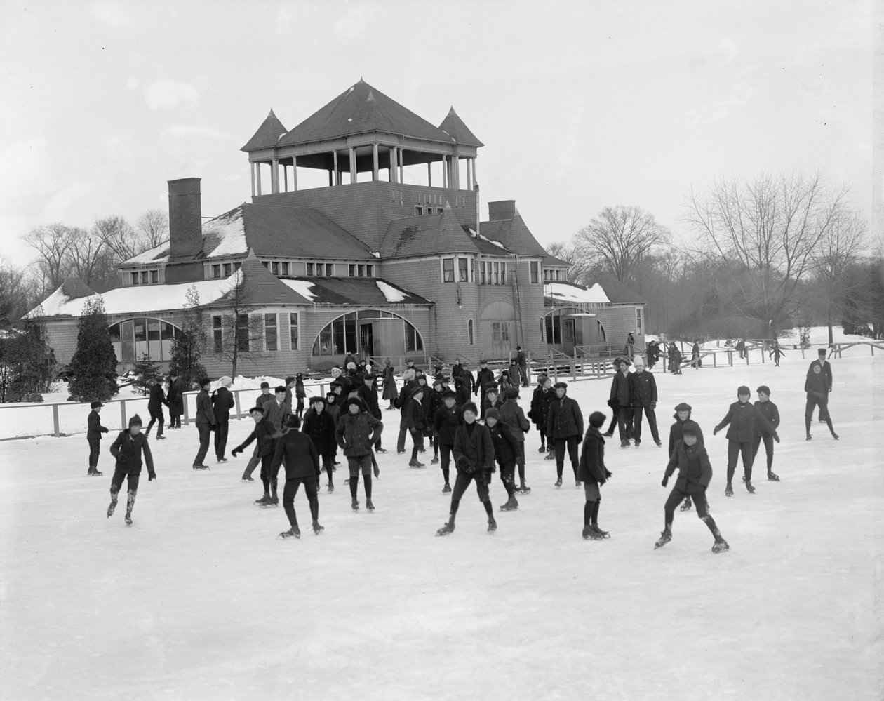 Detroit, Michigan, skridskoåkning på Belle Isle, ca 1890-1910 av Detroit Publishing Co.