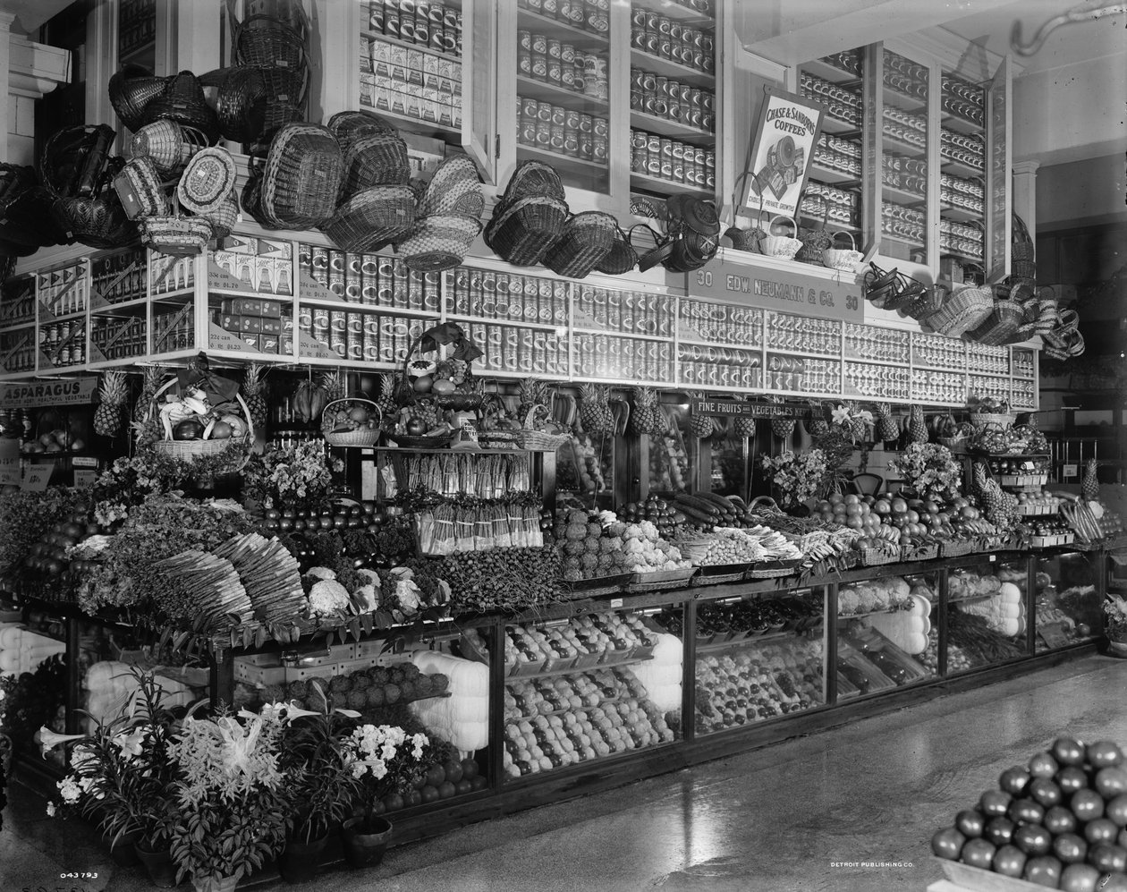 Edw. Neumann, Broadway Market, Detroit, Michigan, ca 1905-1915 av Detroit Publishing Co.