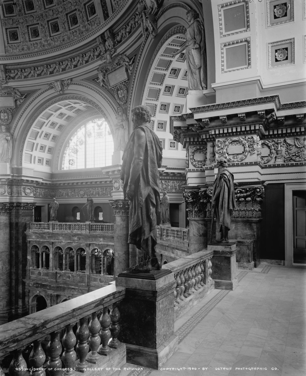 Library of Congress, Rotundans galleri, ca 1900 av Detroit Publishing Co.