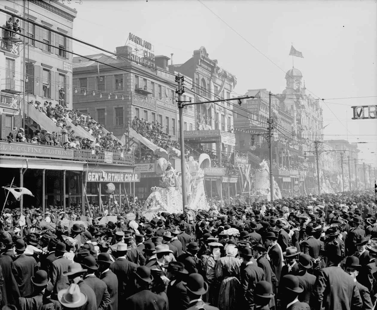 New Orleans, Louisiana, Mardi Gras Day, den röda festtävlingen, ca 1890-1910 av Detroit Publishing Co.