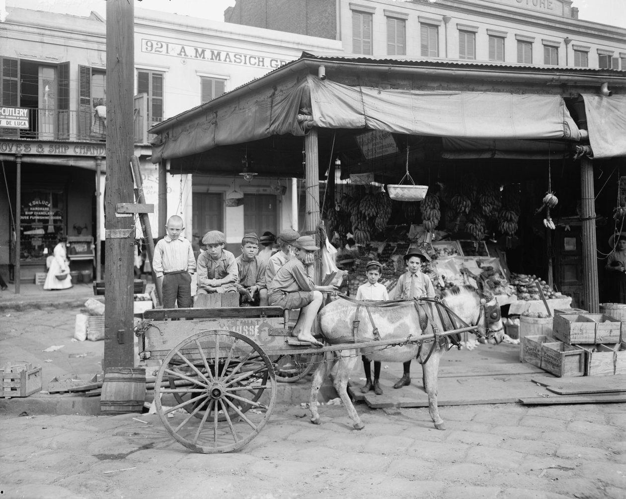 New Orleans, ett hörn av den franska marknaden, ca 1900-10 av Detroit Publishing Co.