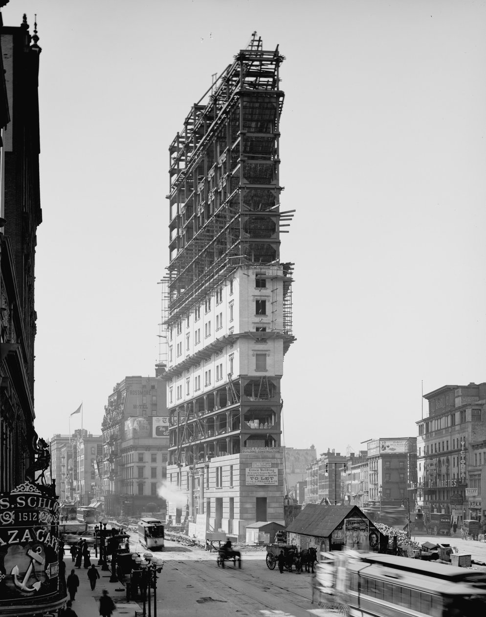 Times Building under construction, New York, N.Y., ca 1903 av Detroit Publishing Co.