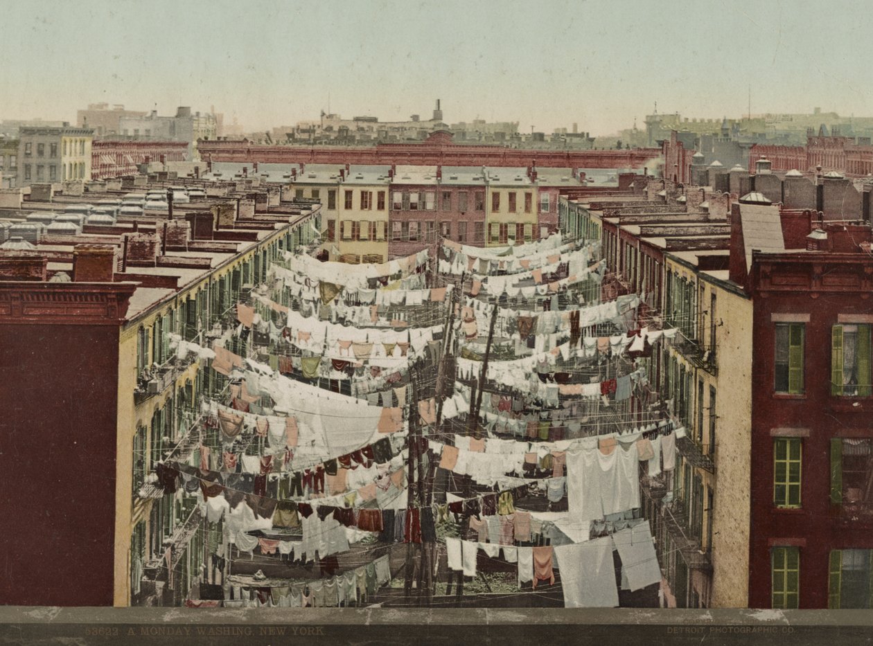 En måndagstvätt, New York, ca 1900 av Detroit Photographic Co.