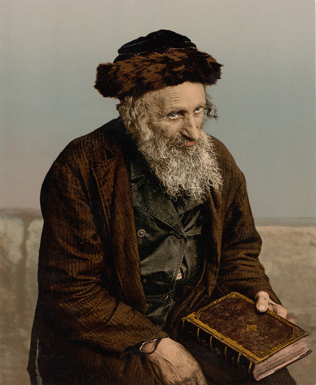 En israelit, Jerusalem, Heliga Land, ca 1890-c.1900 (fotokromtryck) av Detroit Photographic Co.