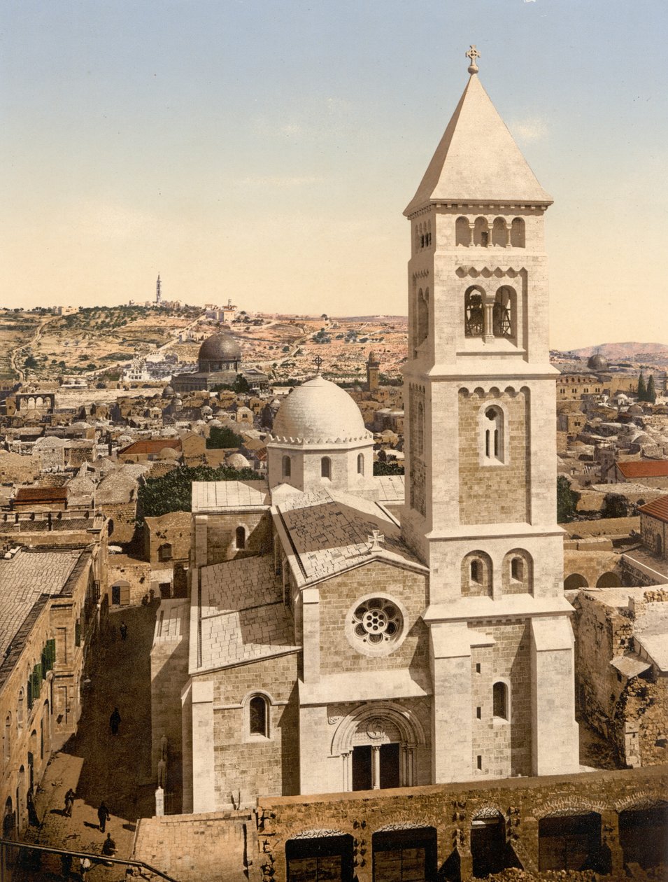St. Frälsarens kyrka, Jerusalem, Heliga landet, c.1890-c.1900 (fotokromtryck) av Detroit Photographic Co.
