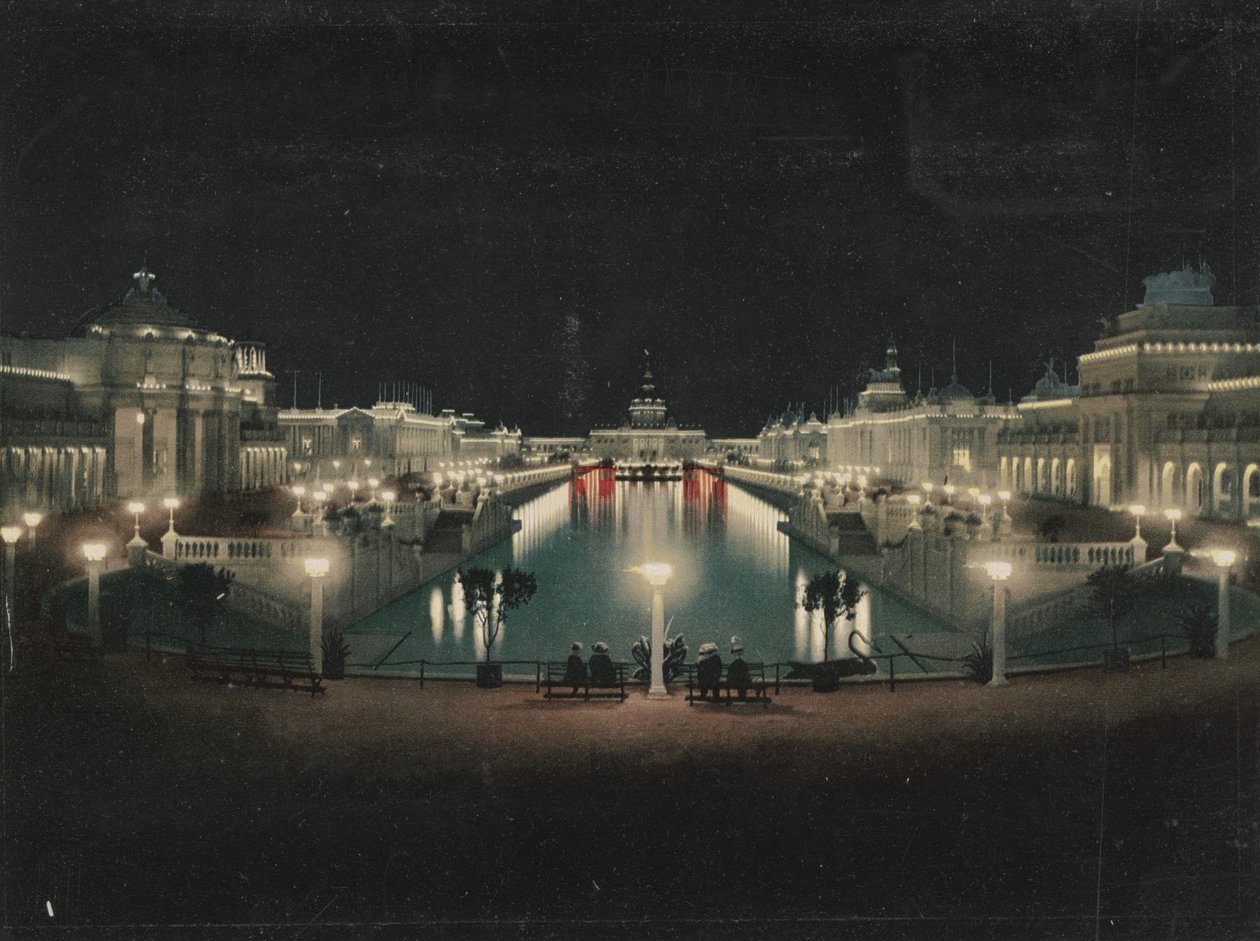 Grand Court illuminated, Trans-Mississippi Exposition, 1898 av Detroit Photographic Co.