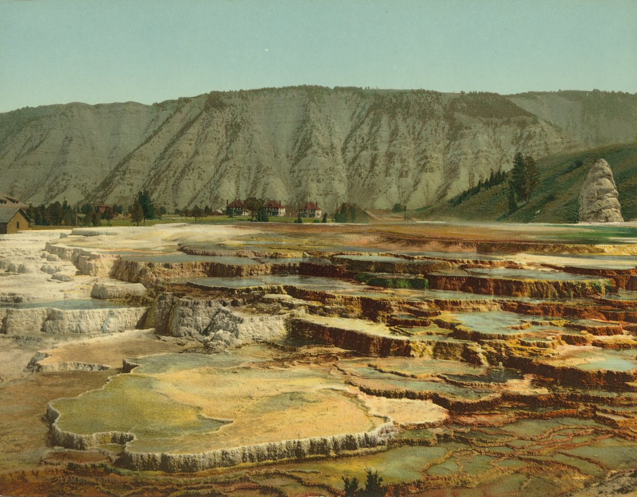 Hymen Terrace, Yellowstone National Park, ca 1902 (photochrom) av Detroit Photographic Co.