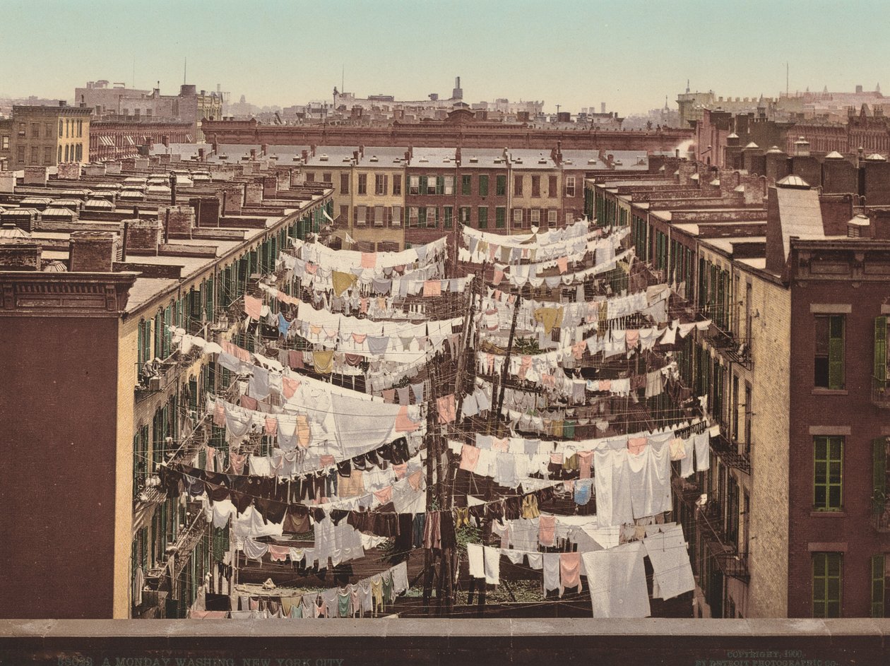 A Monday Washing, New York City, publicerad 1900. av Detroit Photographic Company