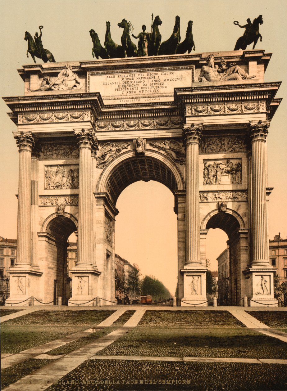 Fredens båge, Milano, Italien, ca 1900 av Detroit Publishing Co.