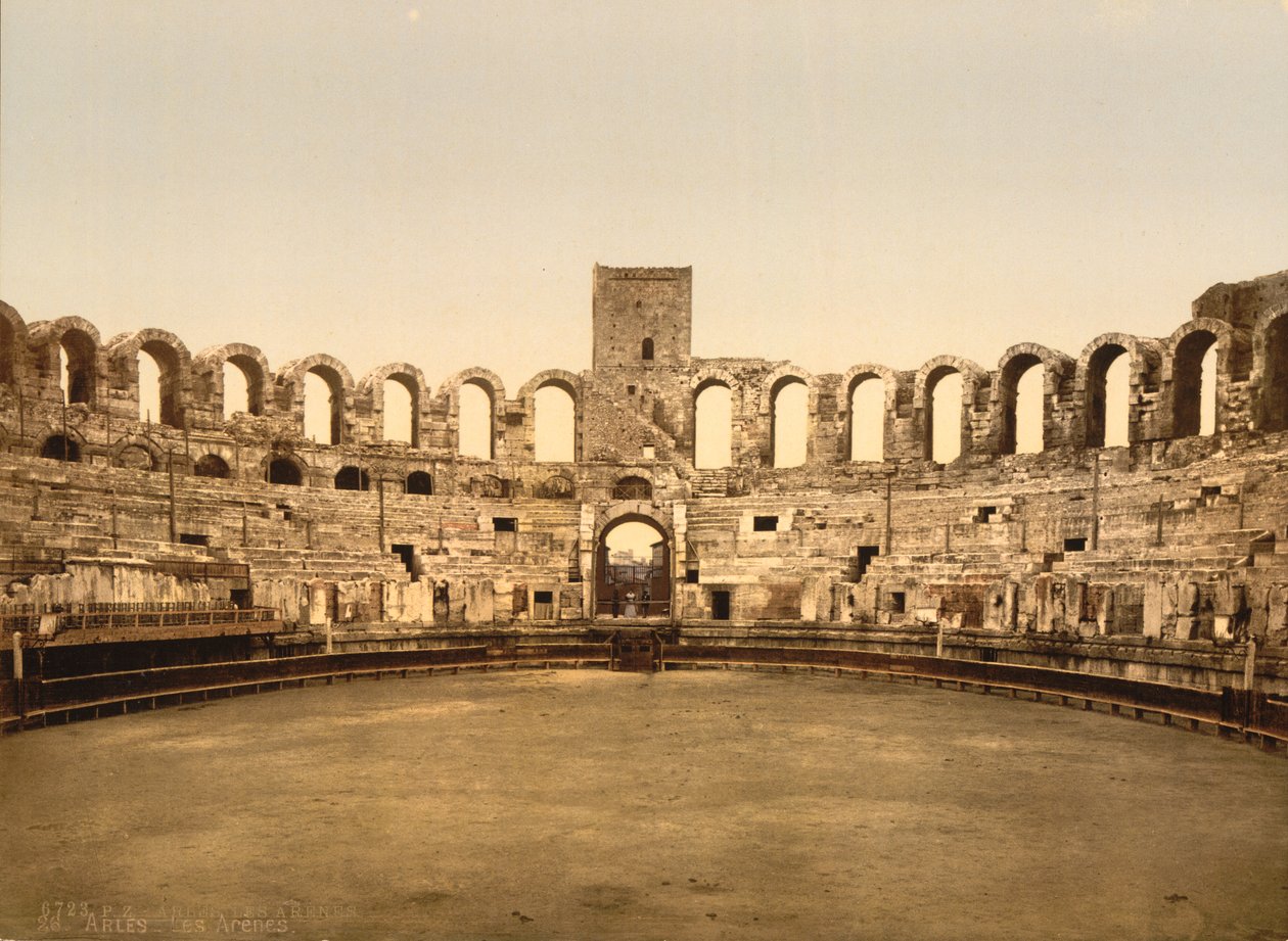 Arena, Arles, Frankrike, Photochrome Print, cirka 1900 av Detroit Publishing Co.